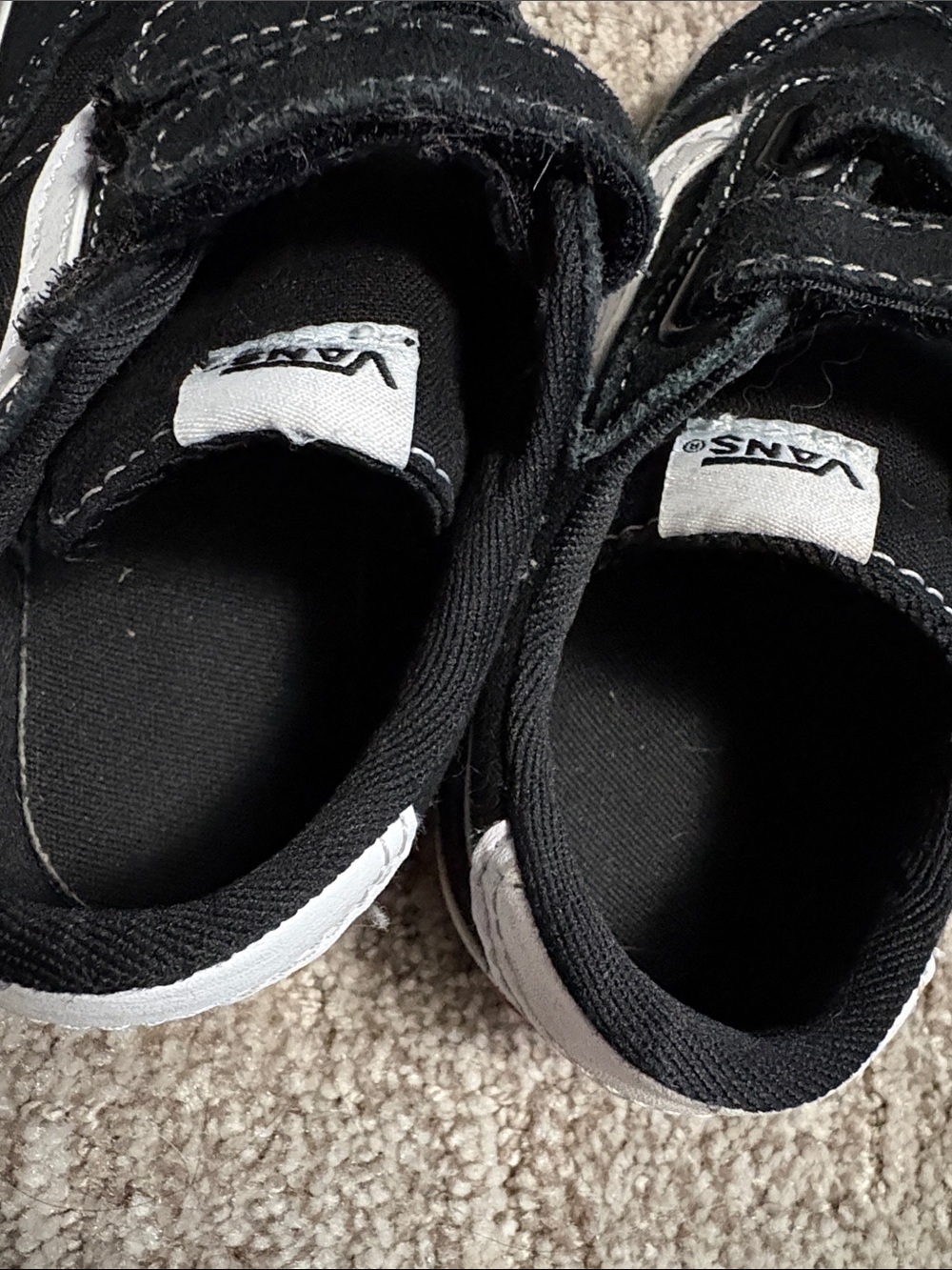 Vans Kids Black & White Velcro Skate Sneakers - Picture 3 of 4